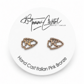 Hand Cast KC Arrowhead Sterling Silver Earring Studs Hand Cast KC Arrowhead Sterling Silver Earring Studs