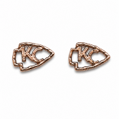 Hand Cast KC Arrowhead Sterling Silver Earring Studs Hand Cast KC Arrowhead Sterling Silver Earring Studs