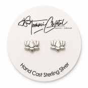 Hand Cast Lotus Earring Studs