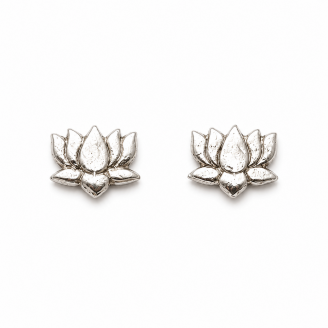 Hand Cast Lotus Earring Studs