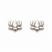 Hand Cast Lotus Earring Studs