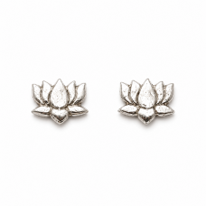 Hand Cast Lotus Earring Studs