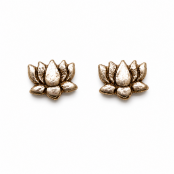 Hand Cast Lotus Earring Studs