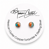Mexican Oyster Copper Turquoise Earring Studs Mexican Oyster Copper Turquoise Earring Studs