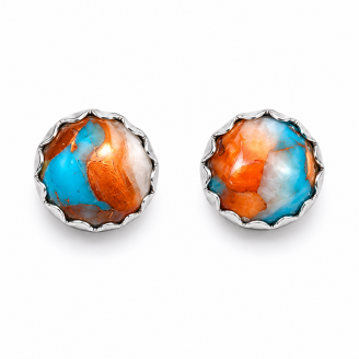 Mexican Oyster Copper Turquoise Earring Studs Mexican Oyster Copper Turquoise Earring Studs