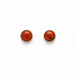 Orange Copper Turquoise Stud Earrings