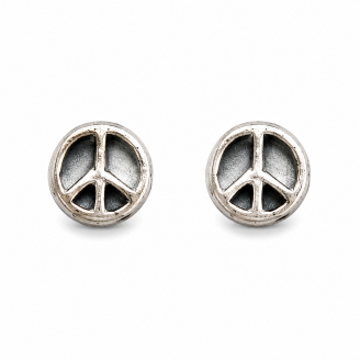 Hand Cast Peace Sign Earring Studs Hand Cast Peace Sign Earring Studs