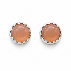 Peach Moonstone Sterling Silver Stud Earrings Peach Moonstone Sterling Silver Stud Earrings