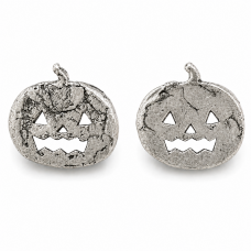 Hand Cast Jack-O'-Lantern Pumpkin Earring Studs Spooked Face Hand Cast Jack-O'-Lantern Pumpkin Earring Studs Spooked Face