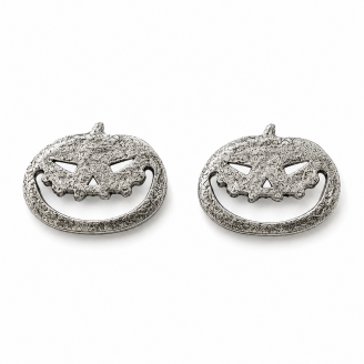 Hand Cast Jack-O'-Lantern Pumpkin Earring Studs Squatty Face