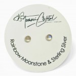 Rainbow Moonstone Gemstone Sterling Silver Stud Earrings Rainbow Moonstone Gemstone Sterling Silver Stud Earrings
