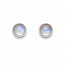 Rainbow Moonstone Gemstone Sterling Silver Stud Earrings Rainbow Moonstone Gemstone Sterling Silver Stud Earrings