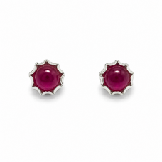 Burmese Ruby Gemstone Sterling Silver Stud Earrings Burmese Ruby Gemstone Sterling Silver Stud Earrings