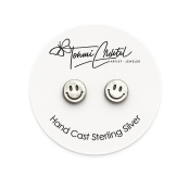 Hand Cast Smiley Earring Studs Hand Cast Smiley Earring Studs