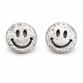 Hand Cast Smiley Earring Studs Hand Cast Smiley Earring Studs