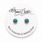Turquoise Flower Bezel Earring Studs Turquoise Flower Bezel Earring Studs