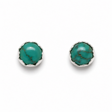 Turquoise Flower Bezel Earring Studs