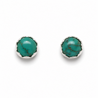 Turquoise Flower Bezel Earring Studs Turquoise Flower Bezel Earring Studs