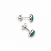 Turquoise Flower Bezel Earring Studs Turquoise Flower Bezel Earring Studs