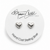 Hand Cast Wax Sculpted Silver Heart Stud Earrings – Hand Cast Artisan Jewelry Hand Cast Wax Sculpted Silver Heart Stud Earrings – Hand Cast Artisan Jewelry