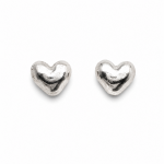 Hand Cast Wax Sculpted Silver Heart Stud Earrings – Hand Cast Artisan Jewelry