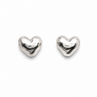 Hand Cast Wax Sculpted Silver Heart Stud Earrings – Hand Cast Artisan Jewelry Hand Cast Wax Sculpted Silver Heart Stud Earrings – Hand Cast Artisan Jewelry