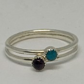 Natural Turquoise & Spiny Oyster Shell Stacking Ring